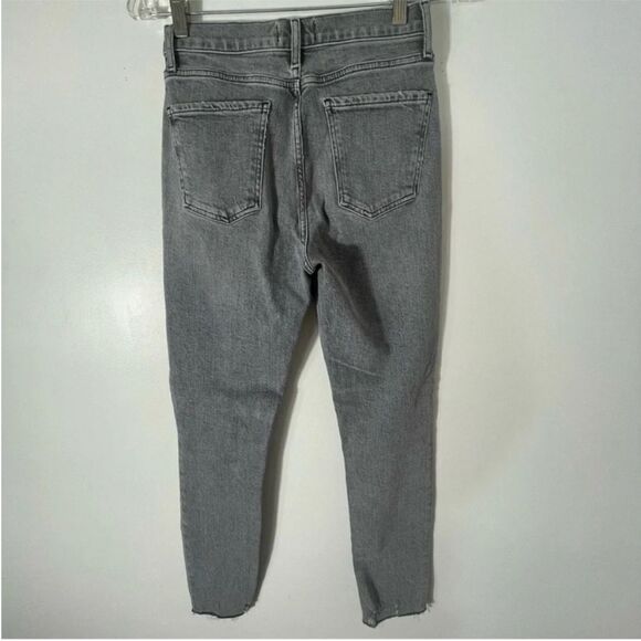 AGOLDE Nico High-Rise Raw Hem Button Fly Skinny Jeans Gray Size 24 - Picture 13 of 14
